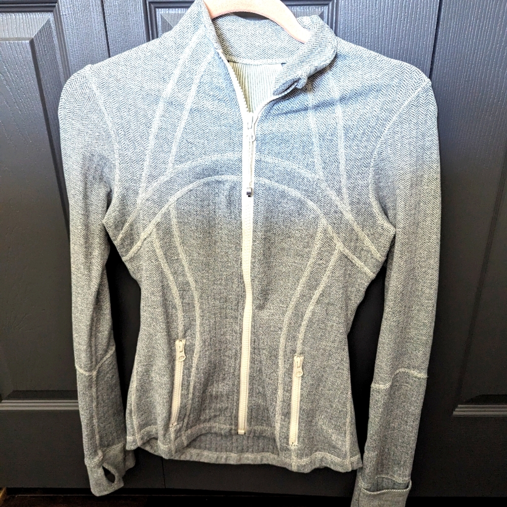 LULULEMON define Jacket GHOST HERRINGBONE Heathered Coal Gray/White size 6